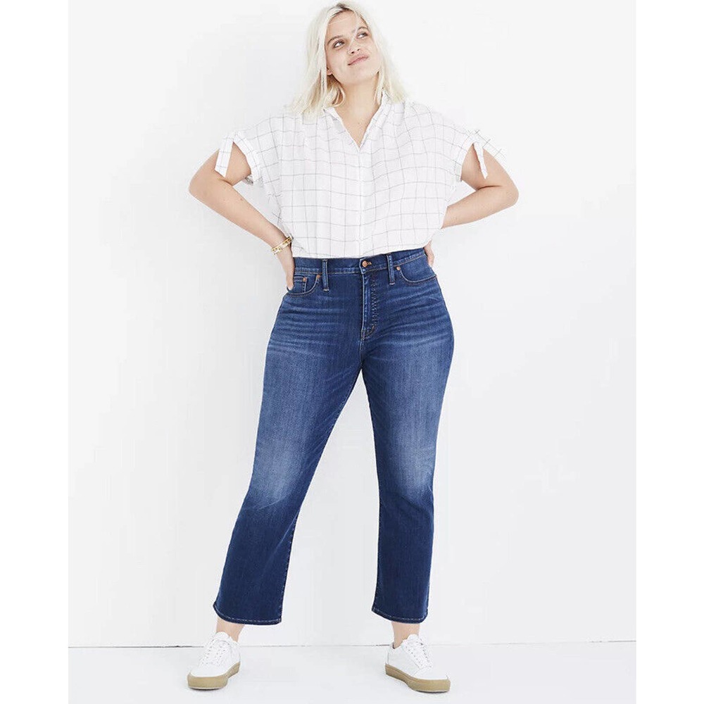 Madewell Cali Demi Boot Cut Denim Blue Jeans Danny Wash Petite Size 36